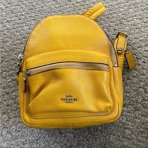 Coach mini backpack - Gorgeous pebbled yellow leather